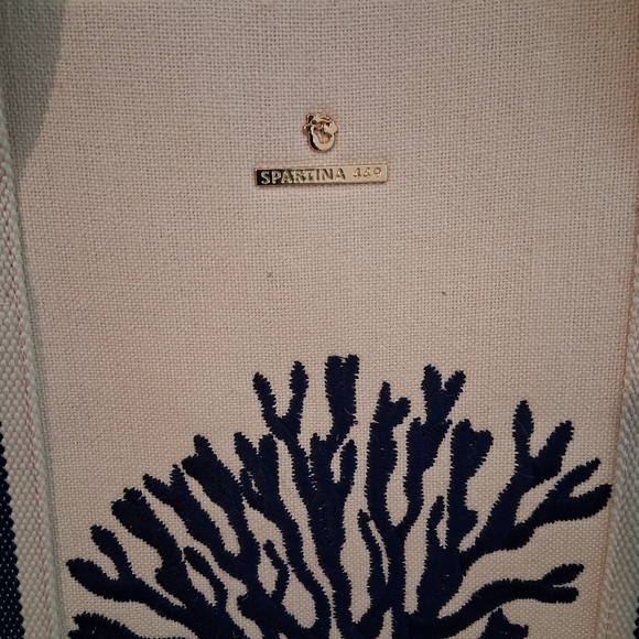 Spartina 449 Cream and Black Coral Tote - Picture 7 of 10